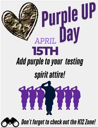 folleto para la celebración del purple up day