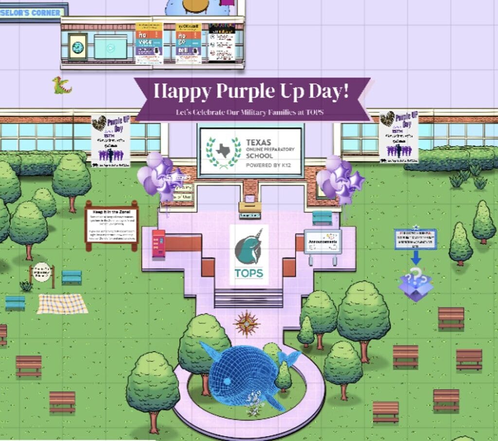 captura de pantalla del mapa de la zona k12 purple up day