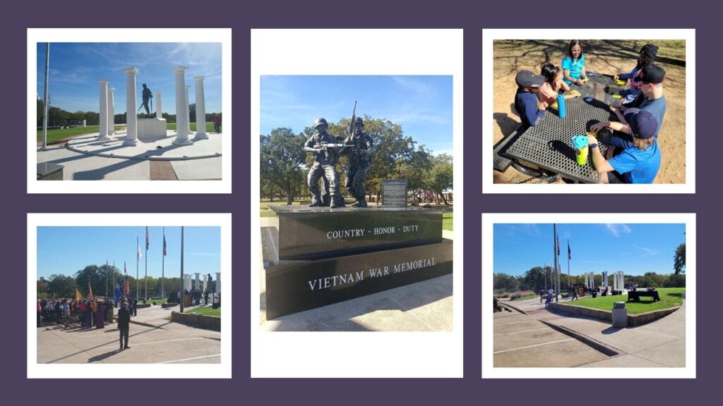 foto de la visita escolar al memorial de vietnam